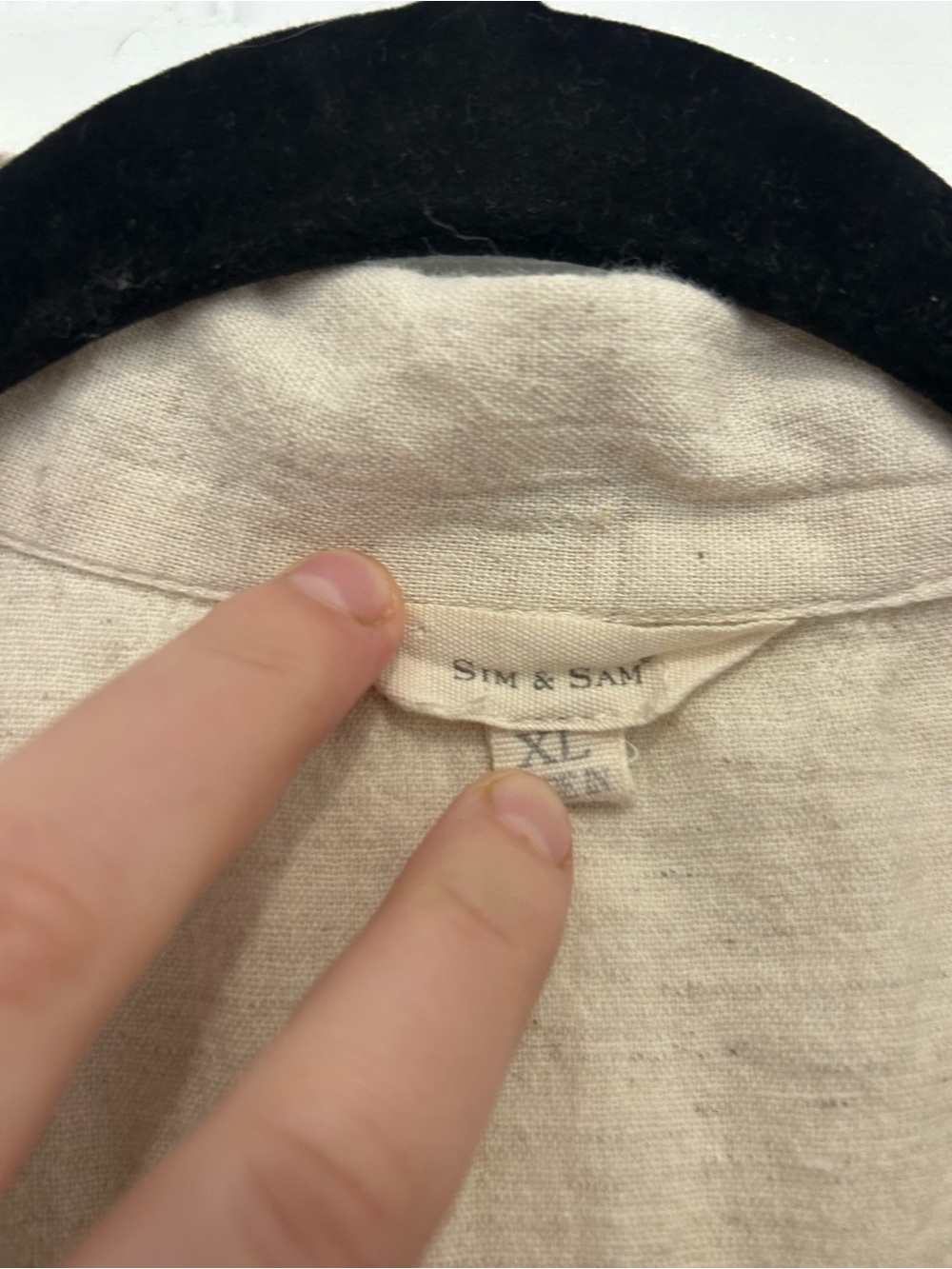 Sim & Sam Linen/Cotton Short-Sleeve Button Down Shirt - Picture 3 of 4